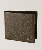 BOSS Grained-Leather Wallet With Polished Logo