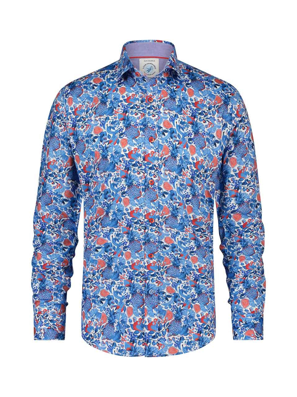 A Fish Named Fred Fruit Shirt in Light Blue