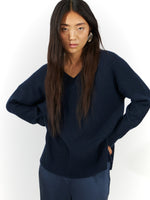 Sand Women's Christa V Dark Navy Blue Sweater