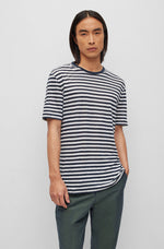 BOSS Tiburt 350 Dark Blue Striped T-Shirt