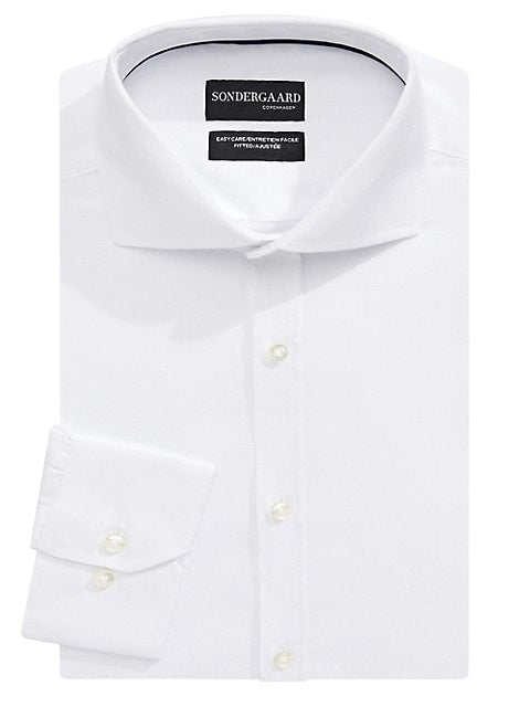 Sondergaard Men's Modern-Fit White Dress Shirt