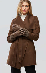 Soia & Kyo CARAMEL leather gloves with knit lining