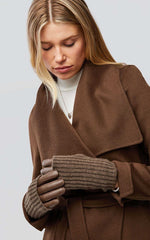 Soia & Kyo CARAMEL leather gloves with knit lining