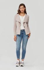Soia & Kyo IONI sustainable knit cardigan with oversized lapel