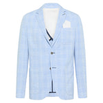 Blue Industry Windowpane Check Stretch Suit Jacket