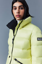Mackage Madalyn Lime Lustrous Light Down Jacket with Hood