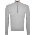 BOSS Ebrando structured-cotton regular-fit sweater with zip neckline