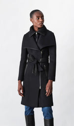 Mackage Nori 2-in-1 tailored wool coat with sash belt
