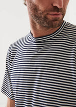 Patrick Assaraf Striped Pima Cotton Stretch T-Shirt