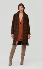 Soia & Kyo REN straight fit houndstooth wool coat