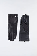 Mackage Willis (R) Black Leather Glove with Shearling Cuff