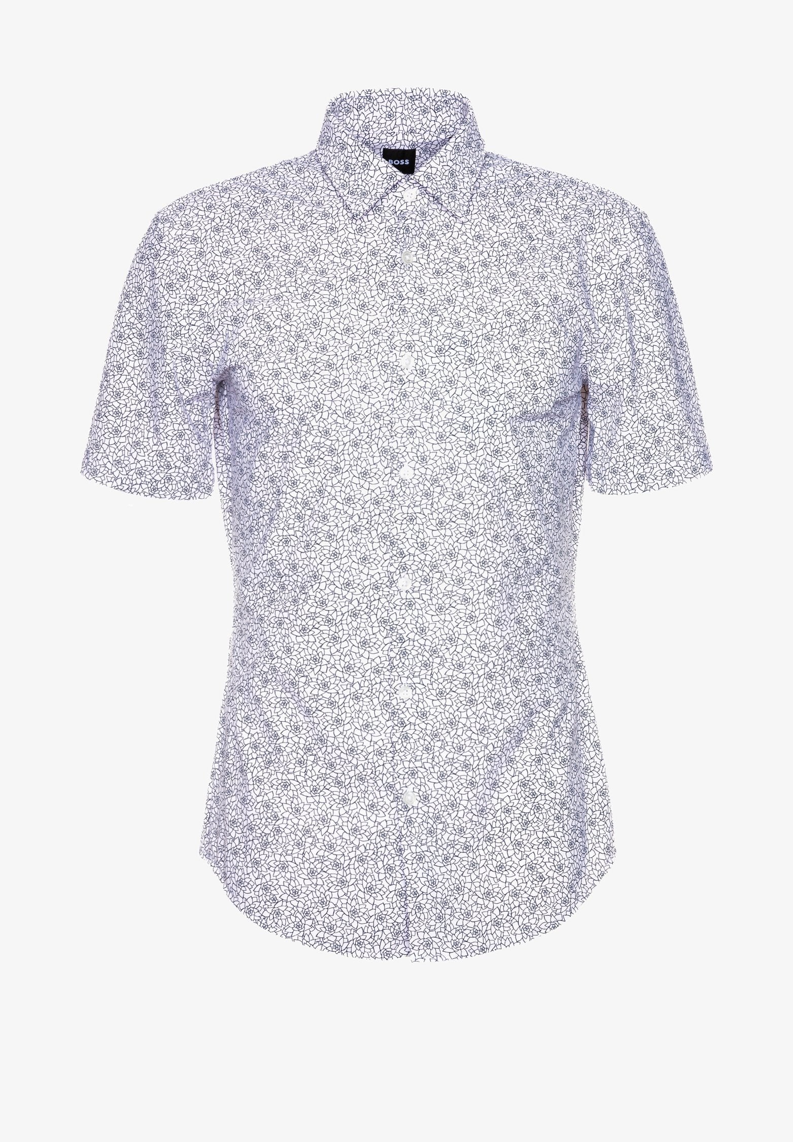 BOSS Ronn printed slim-fit shirt in performance-stretch jersey