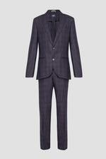 BOSS Checked Wool Slim Fit Suit