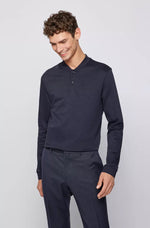 BOSS Slim-fit Polo Shirt in Cotton with Henley Collar