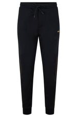 BOSS Stretch Jersey Tracksuit Bottoms with Grid Embroidery