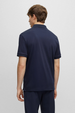 BOSS PARLAY COTTON-JERSEY POLO SHIRT WITH LOGO BADGE