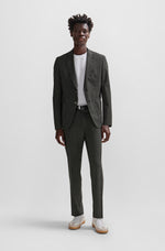 BOSS P-Huge-2Pcs-241 Slim Fit Suit in Micro Patterned Virgin Wool
