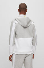 BOSS Cotton-Blend Zip-up Hoodie with Embroidered Logo