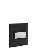 BOSS Leather Card Holder & Money Clip With Silver Effect Logo