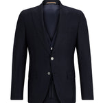 BOSS Slim fit Three-Piece Suit in Checked Virgin Wool
