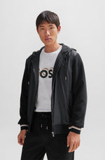 Boss Sommers Zip-up Hoodie with Signature-Stripe Trims