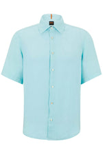 BOSS Rash Aqua Plain Short Sleeve Shirt