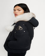 Moose knuckles Women Original Debbie Bomber in Navy with Natural Shearling