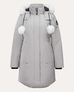 Moose knuckles Women Stirling Storm Grey Parka with Natural Shearling
