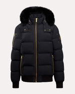 Moose knuckles Mens Stagg Black Bomber with Black Shearling