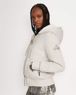 Moose knuckles Women Classic Bunny in Willow Grey with White Faux Fur