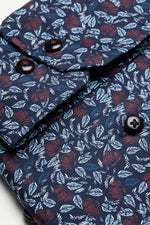 Bugatti Navy Based Floral Print Shirt