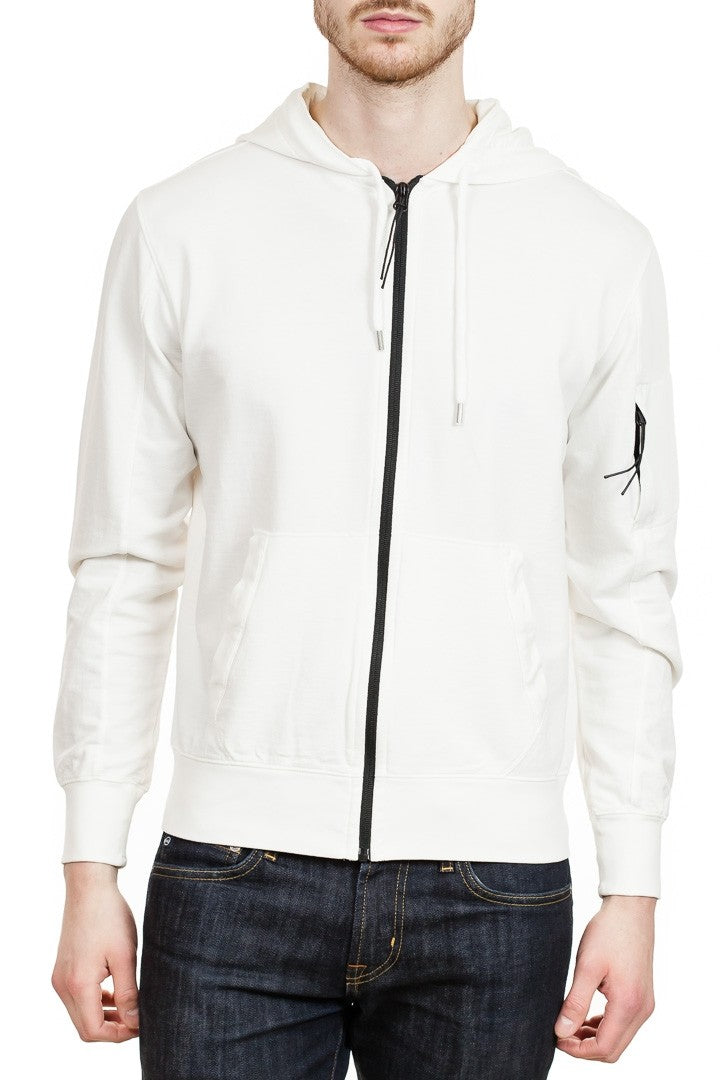 C.P. Company Cotton Zip Hoodie in White