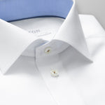 Eton Herringbone Shirt With Trim Details in White