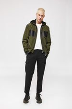Mackage Weston 2-in-1 Bomber-Style Rain Jacket With Stripe in Army